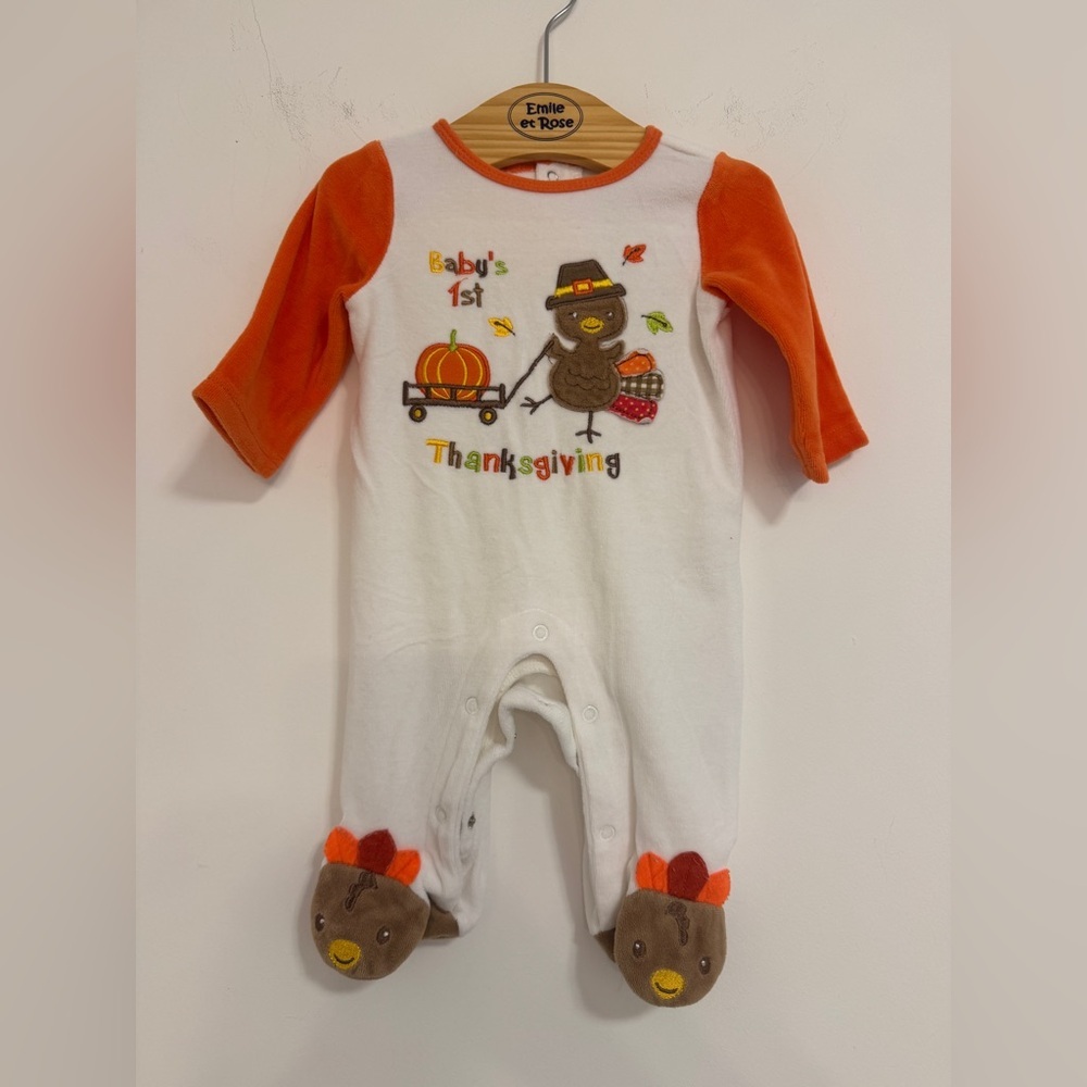Baby's 1st Thanksgiving One Piece - Orange and White
